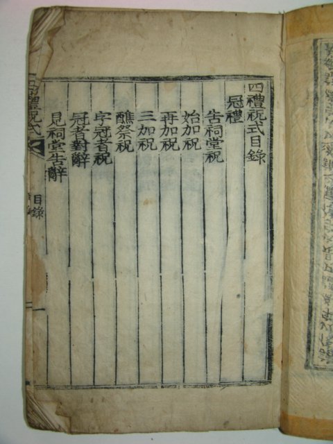 1894년 목판본 사례축식(四禮祝式) 1책완질