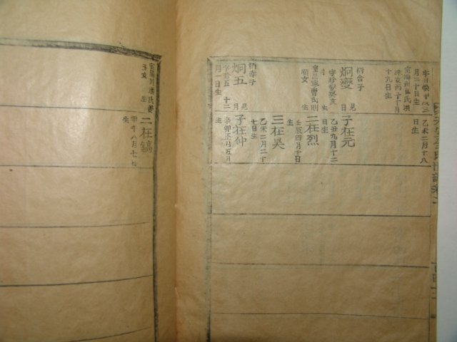 목활자몬간행 천안전씨세보(天安全氏世譜)권1,2 2책