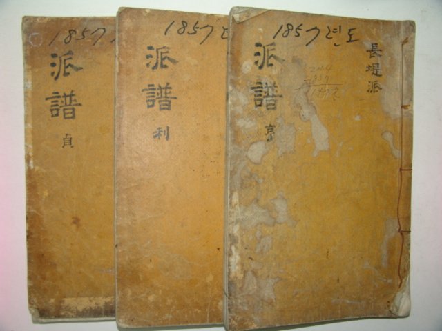 1857년 활자본 전주이씨파보(全州李氏派譜) 3책