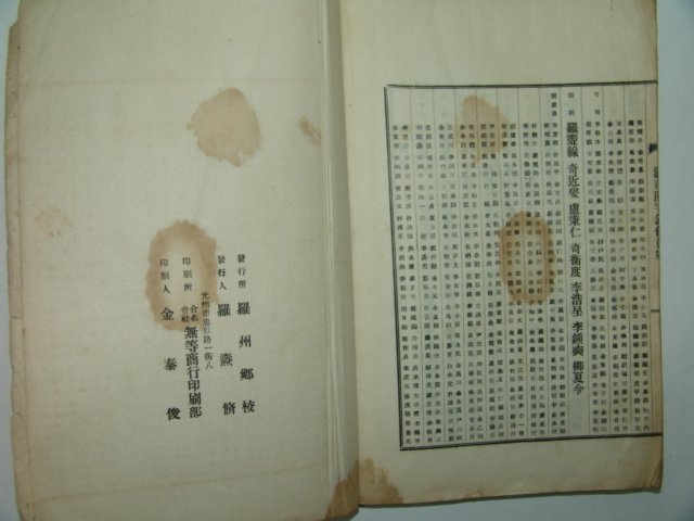 1960년 연활자본으로 간행된 호남원우록(湖南院宇錄)1책완질