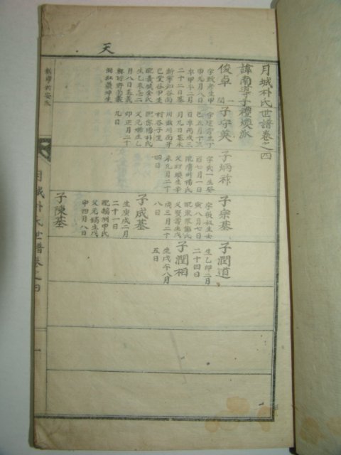 1923년(계해보) 월성박씨세보(月城朴氏世譜) 3책