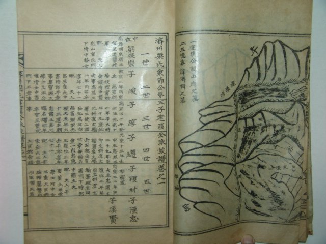 1957년 석판본 제주양씨건계공파족보(濟州梁氏建溪公派族譜)권1,2  2책