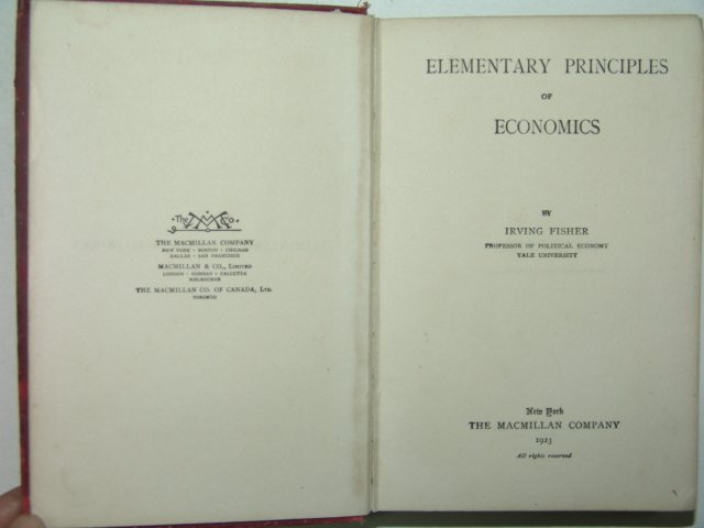 1923년 미국간행 경제학(ECONOMICS) 1책완질