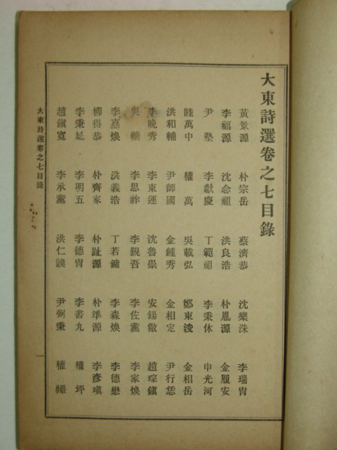 1918년 장지연(張志淵)編 대동시선(大東詩選)권7,8 1책