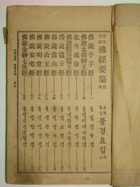 1926년간행 불경요집(佛經要集) 1책완질