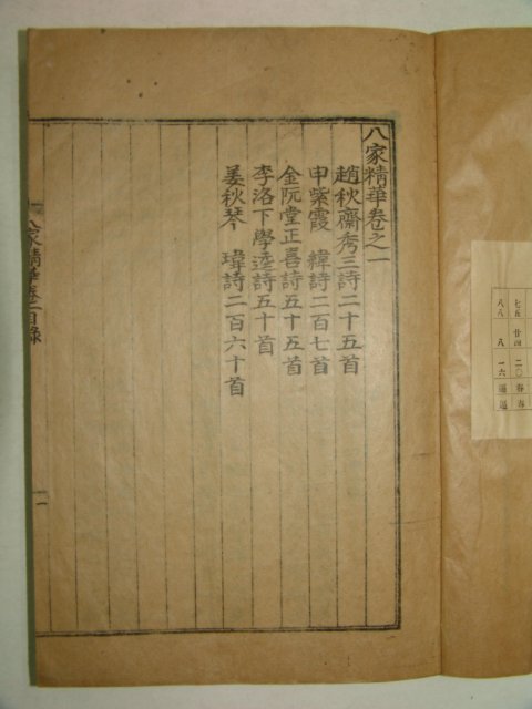 1939년 대구간행 팔가정화(八家精華)2권2책완질