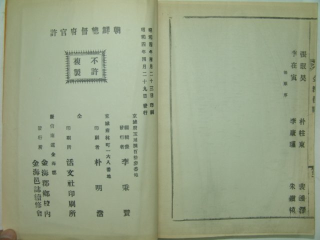 1929년 김해읍지(金海邑誌) 영인본 1책완질