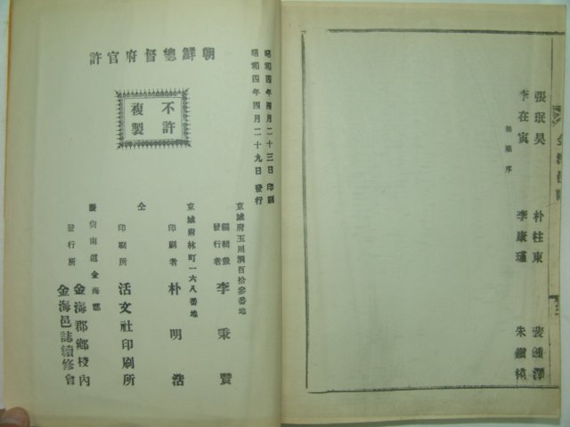 1929년 김해읍지(金海邑誌) 영인본 1책완질