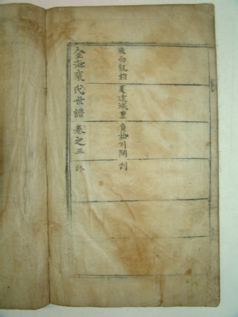 1760년 豊角松川간행 김해배씨세보(金海裵氏世譜)3권3책완질