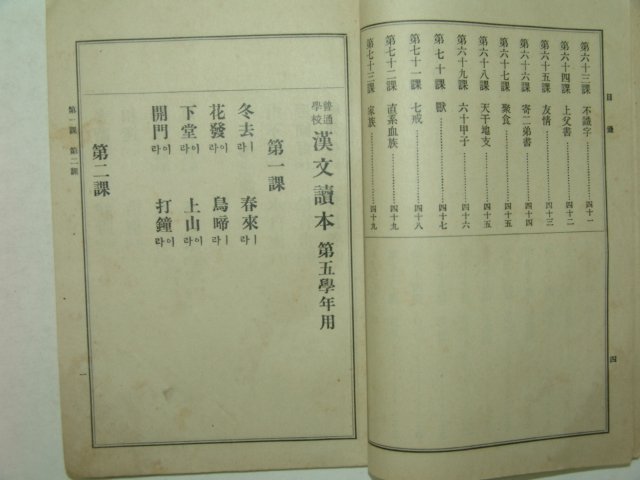 1923년 보통학교 한문독본 제5학년용