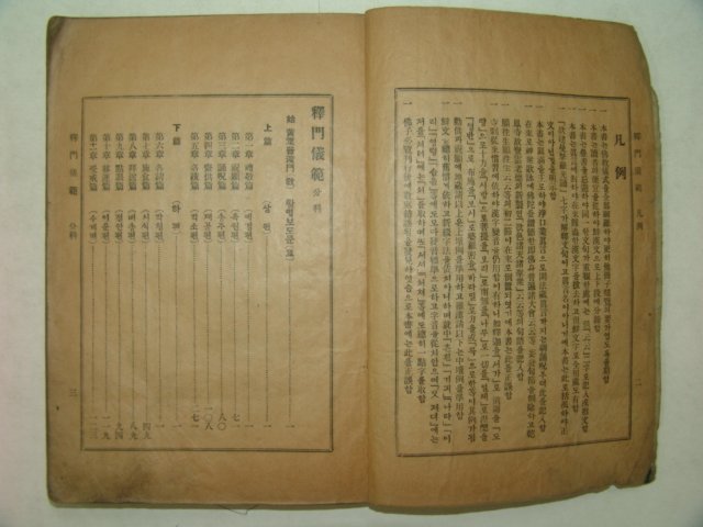 1935년 간행본 석문의범(釋門儀範)상권 1책