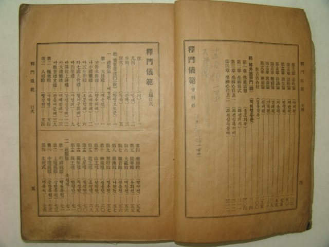 1935년 간행본 석문의범(釋門儀範)상권 1책