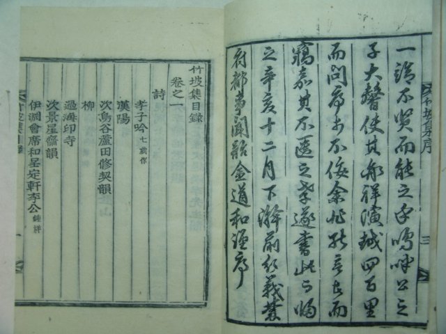 1911년(목활자본)으로 합천 원천정(源泉亭)에서 간행된 죽파집(竹坡集)1책완질