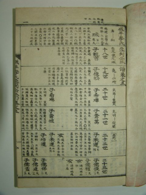 1955년 석판본 함평이씨참판공파보(咸平李氏參判公派譜) 4책