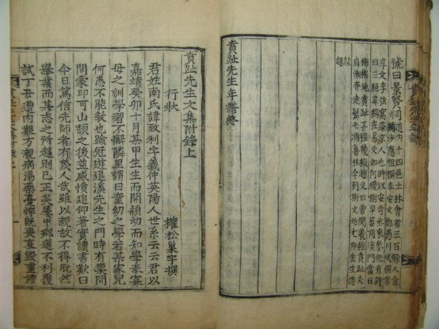 1787년 목판본 남치리(南致利) 비지선생세계도,부록(賁趾先生文集) 1책