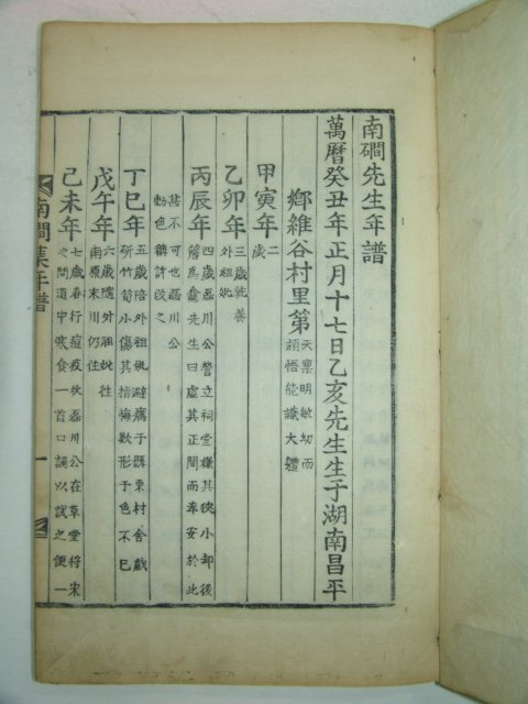 1857년 목활자본 류동연(柳東淵) 남간선생집(南磵先生集)권1 1책