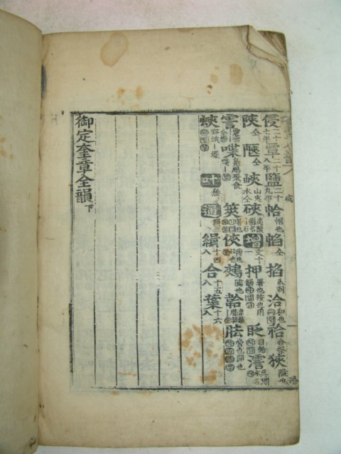 목판본 어정규장전운(御定奎章全韻) 1책완질