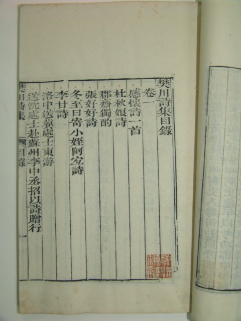 1801년(嘉慶辛酉) 중국목판본 두번천시주(杜樊川詩注) 4책완질