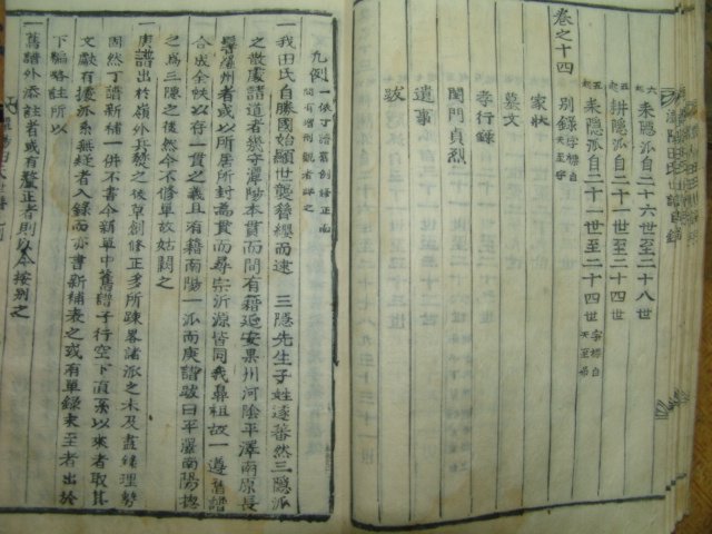 1857년 목활자본 丁巳譜 담양전씨세보(潭陽田氏世譜)14책완질