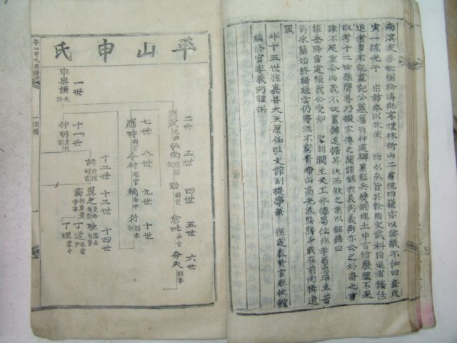 목활자본 평산신씨제정공파보(平山申氏系譜齊靖公派譜) 5책