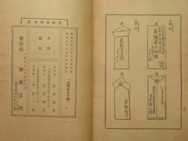 1934년 日本刊 일용수지문