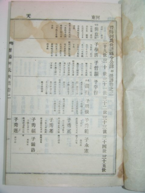 1954년 연활자본 진양하씨족보(晉陽河氏族譜) 2책완질