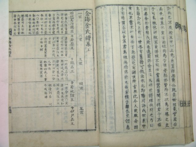 목활자본 김해김씨족보(金海金氏族譜) 4책