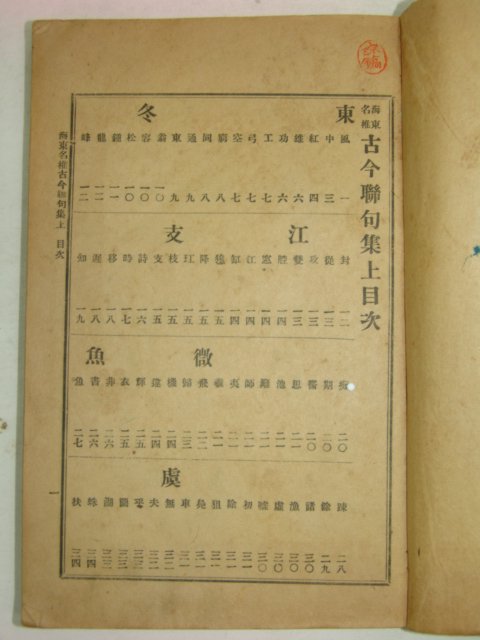 1926년 김천희(金天熙) 고금연구집(古今聯句集) 1책완질