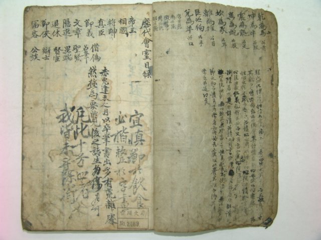 고필사본 역대회령(歷代會靈) 1책