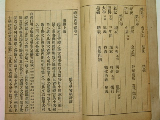 중국석판본 예기청화록(禮記菁華錄) 4책완질