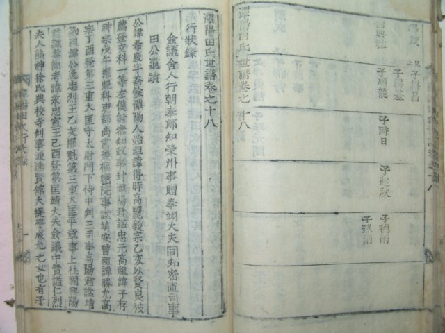 1900년 의령刊 담양전씨세보(潭陽田氏世譜)권18終 1책