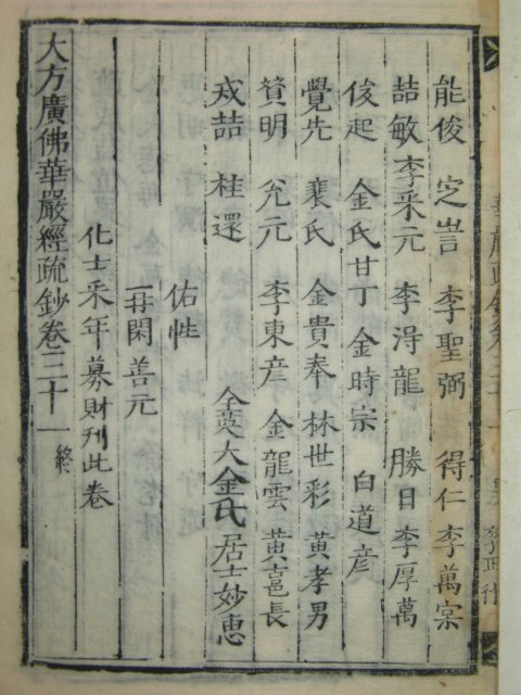 刻手의 이름이있는 목판본 대방광불화엄경소(大方廣佛華嚴經疏)2책
