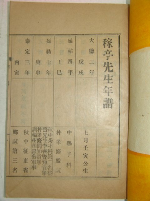 1939년 이곡(李穀) 가정선생문집(稼亭先生文集)20권4책완질