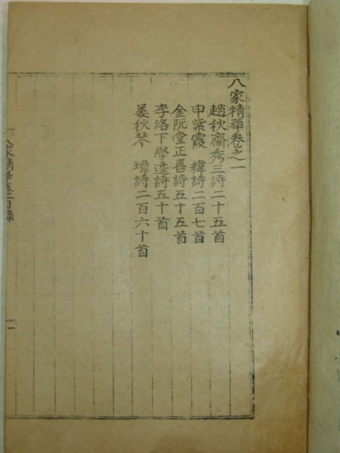 1939년 대구간행 팔가정화(八家精華)2권2책완질