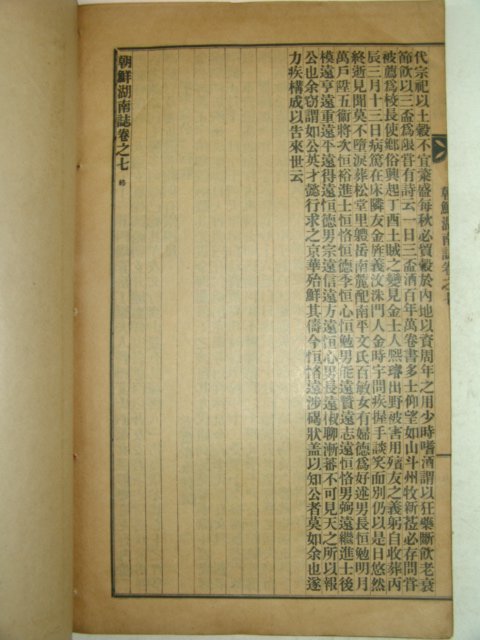 1935년간행 조선호남지(朝鮮湖南誌) 7권7책완질