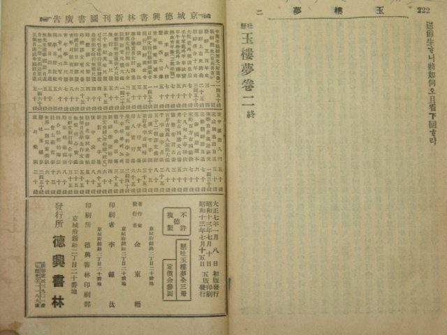 1938년 현토옥루몽(顯吐玉樓夢) 중권 1책