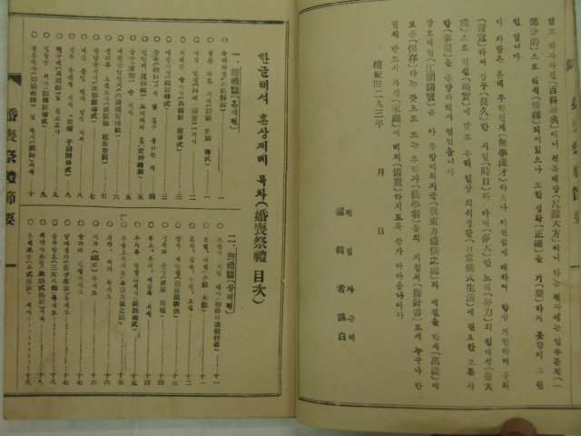 1959년 혼상제례절요(婚喪祭禮節要) 1책완질