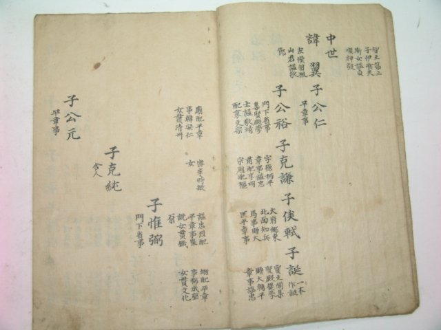 필사본 남평문씨세계(南平文氏世系) 1책완질