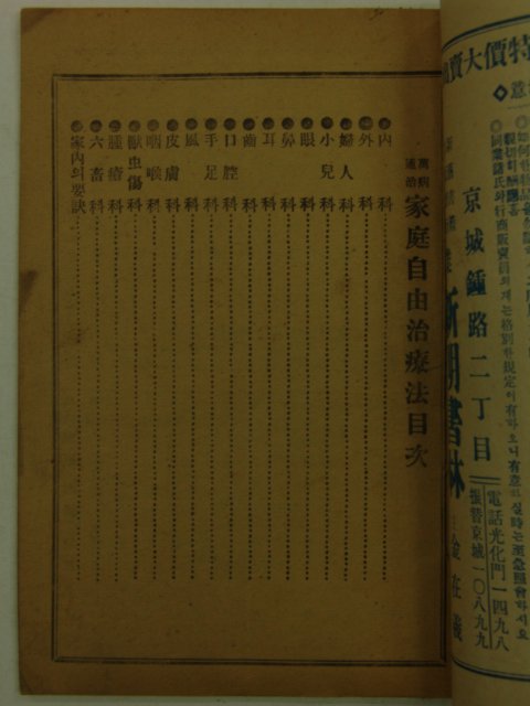 1925년 조선출판연구회 만병통치 가정자유치료법