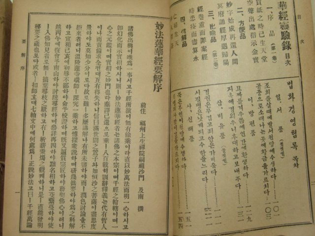 1955년 묘법연화경(妙法蓮華經)상하 2책완질