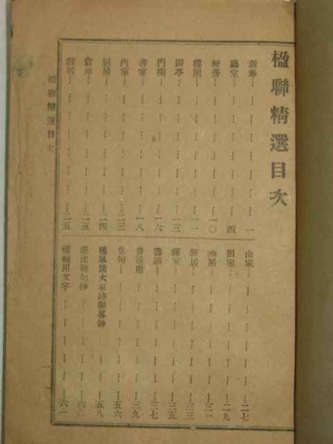 1921년 강의영(姜義永) 영연정선(楹聯精選)1책완질