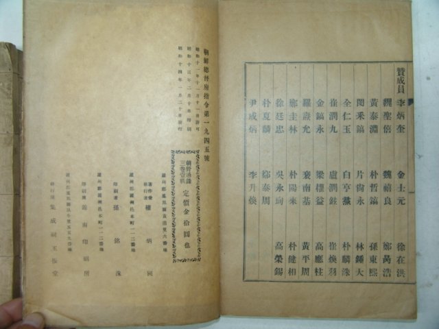 1939년 나주간행 조야통록(朝野通錄) 3책완질