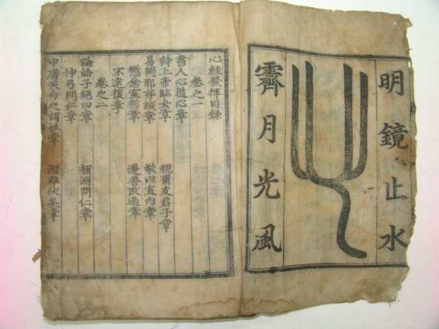 고목판본 정구(鄭逑) 심경발휘(心經發揮) 4권2책완질