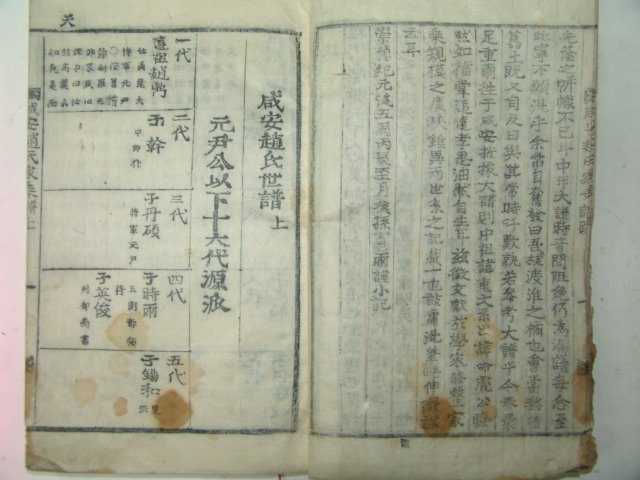 1916년 목활자본 함안조씨가승보(咸安趙氏家乘譜)상하 1책완질