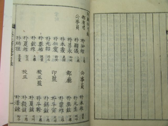 1959년 석판본 월성박씨세보(月城朴氏世譜) 9책