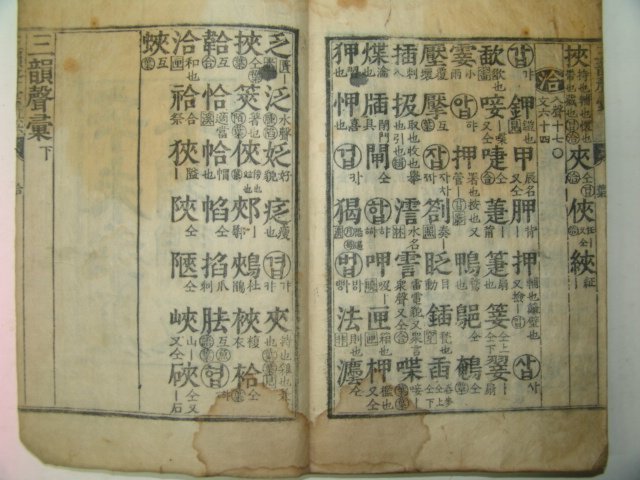 1751년 목판본 芸閣開板 삼운성휘(三韻聲彙)상하 1책완질