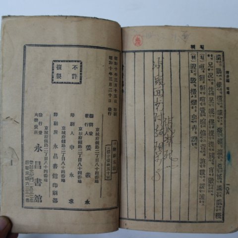 1935년 영창서관 일선신옥편(日鮮新玉篇)