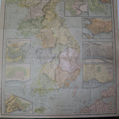 1905년(명치38년)대한제국시기 최신한국지도(最新韓國地圖)