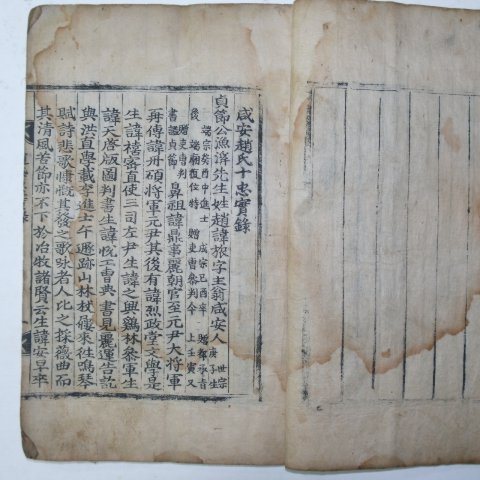 1784년 목판본 조씨십충실록(趙氏十忠實錄)1책완질