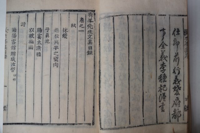 목판본 벽진이씨 이여익(李汝翊) 수봉선생문집(秀峯先生文集)4권2책완질
